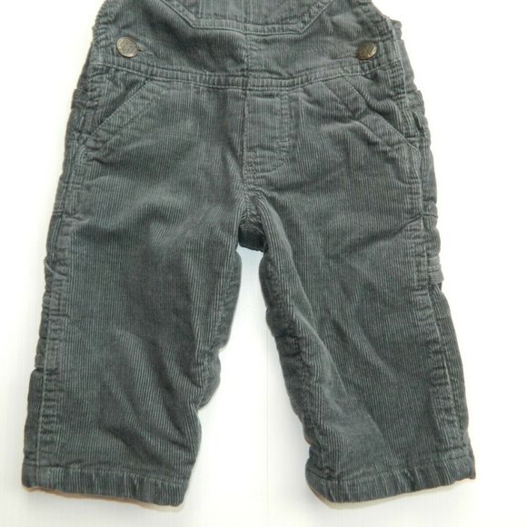 3 Months Grey Corduroy Jersey Lined Overalls - Picture 6 of 9